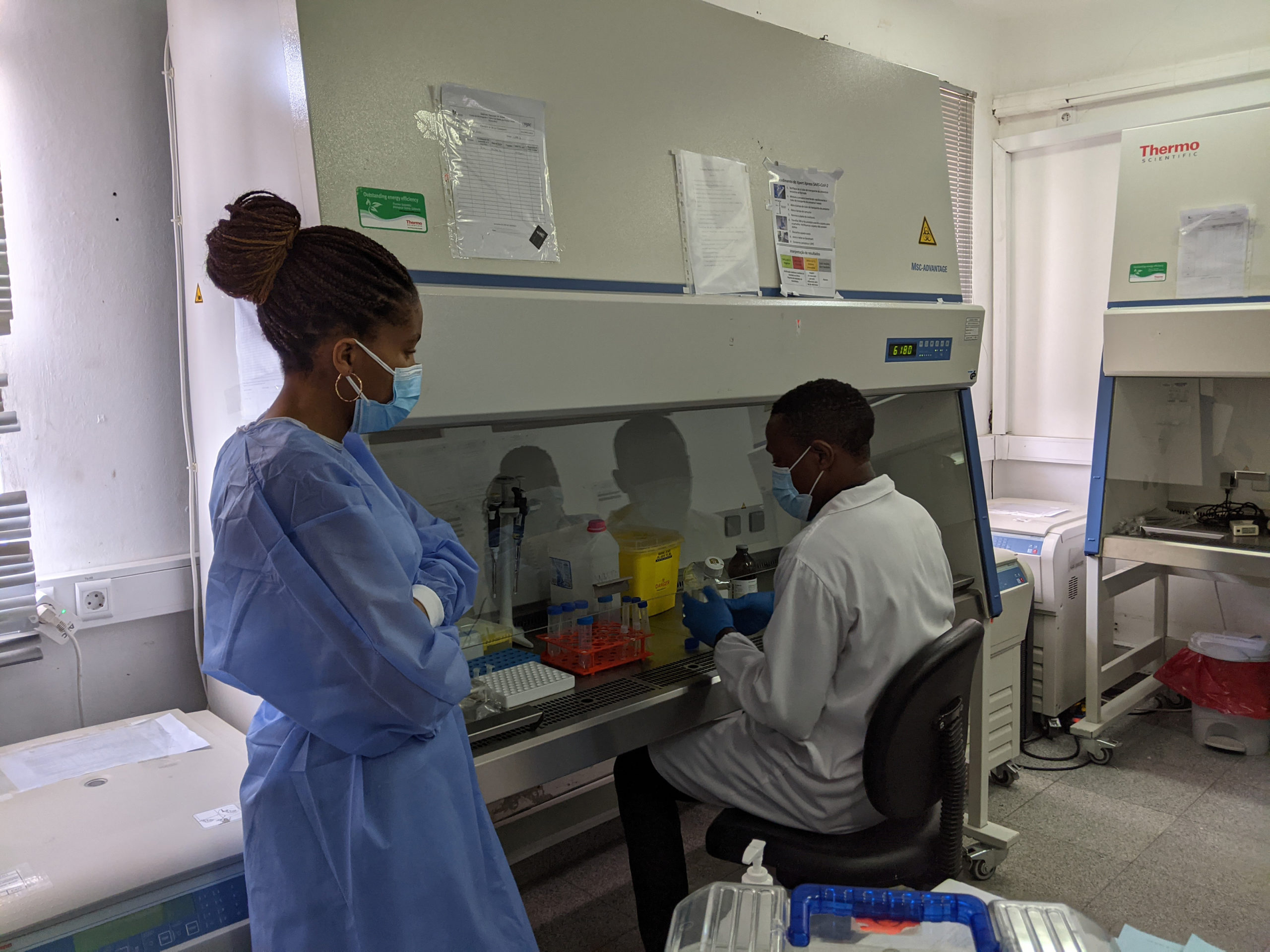 Healthcare workers in lab setting
